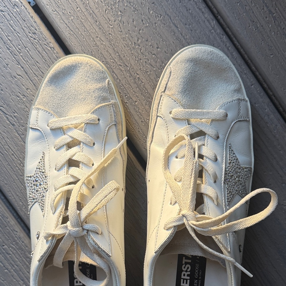 Golden Goose Women’s Super-Star with Swarovski crystals White Sneakers Size 42 - Picture 6 of 16